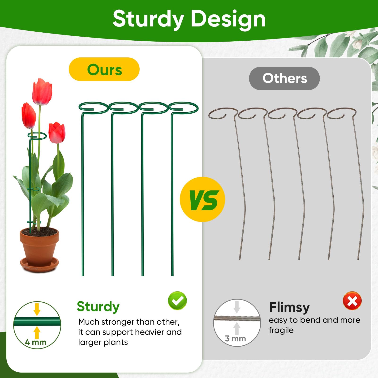 HiGift Plant Support Stakes with clips included