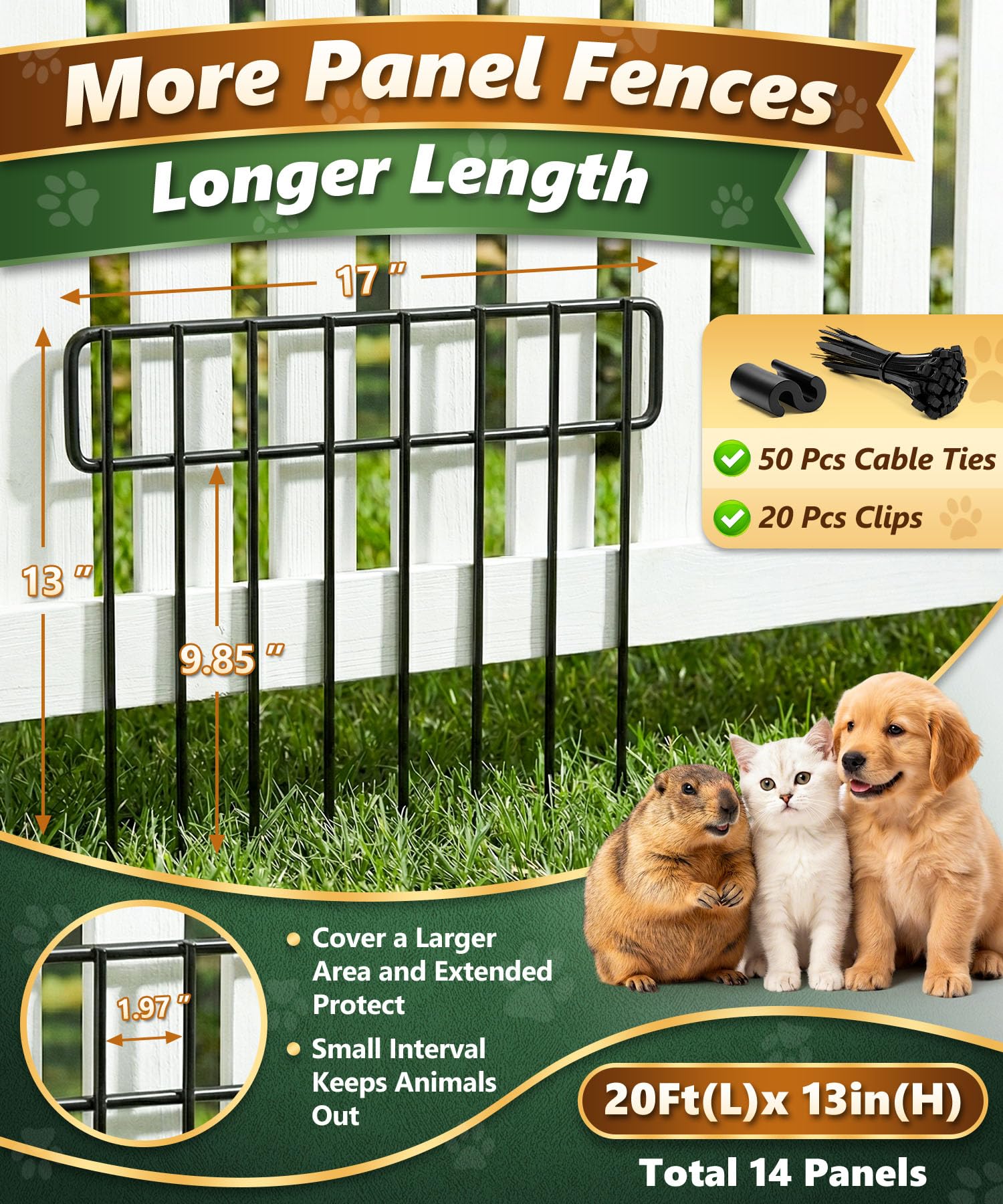 HIHADUUM Animal Barrier Fence panels with zip ties