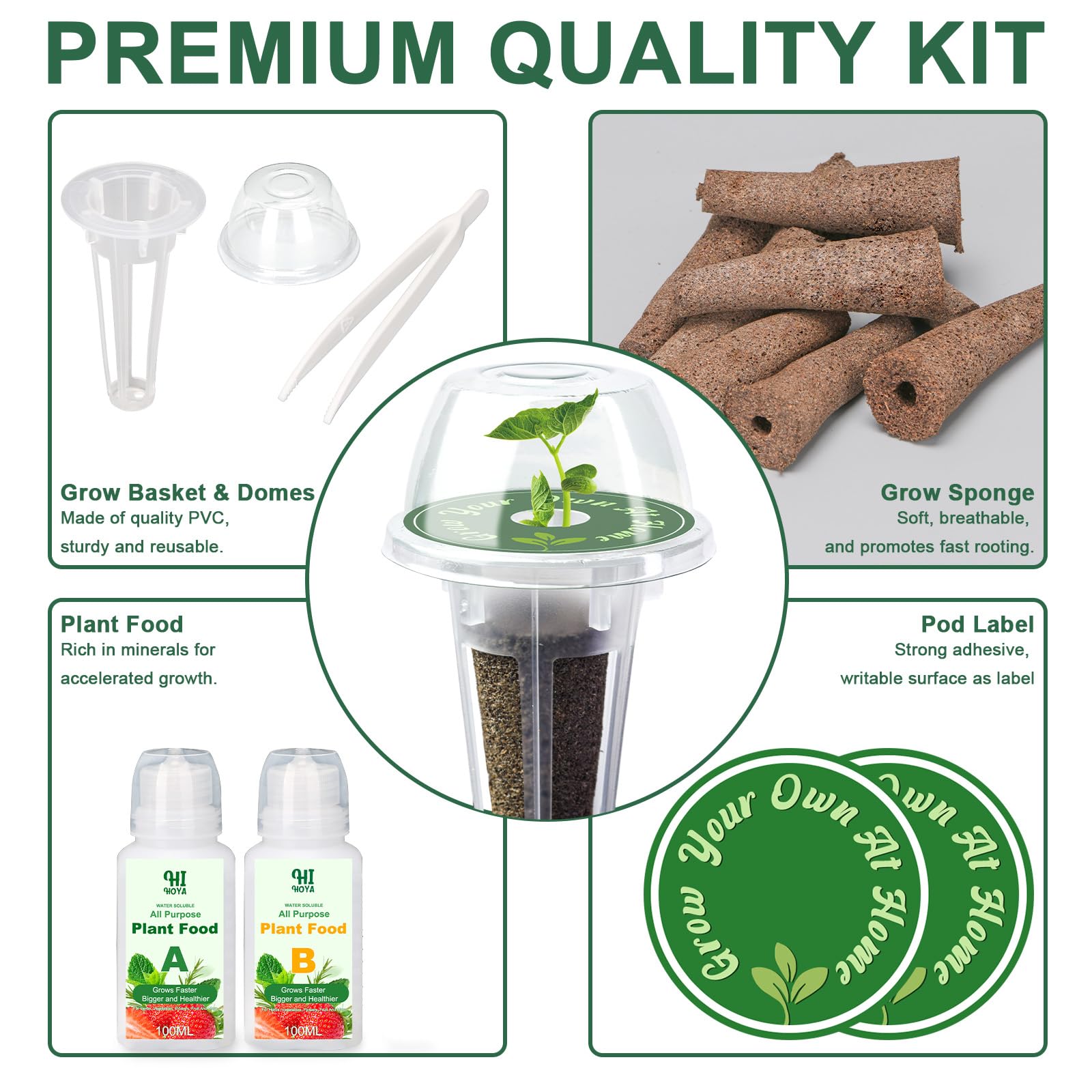 HiHOYA Lettuce Seed Pod Kit setup in a hydroponic system
