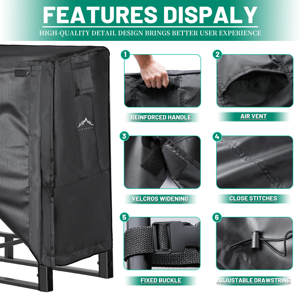 Himal firewood rack cover with air vents for ventilation