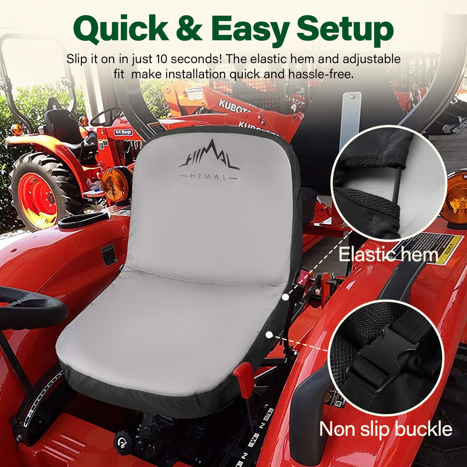 Himal Lawn Mower Seat Cover on a tractor seat