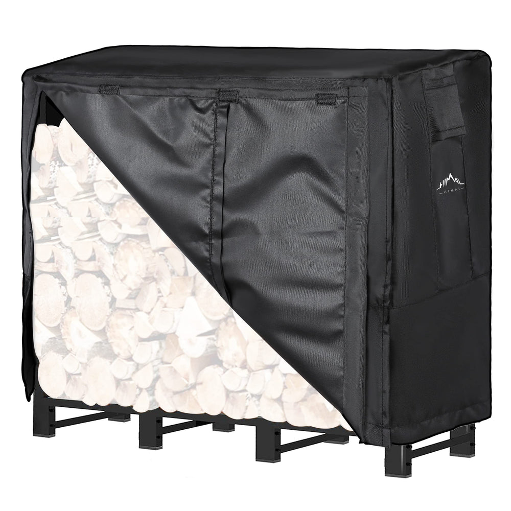 Himal Outdoors 4FT firewood rack cover black front view