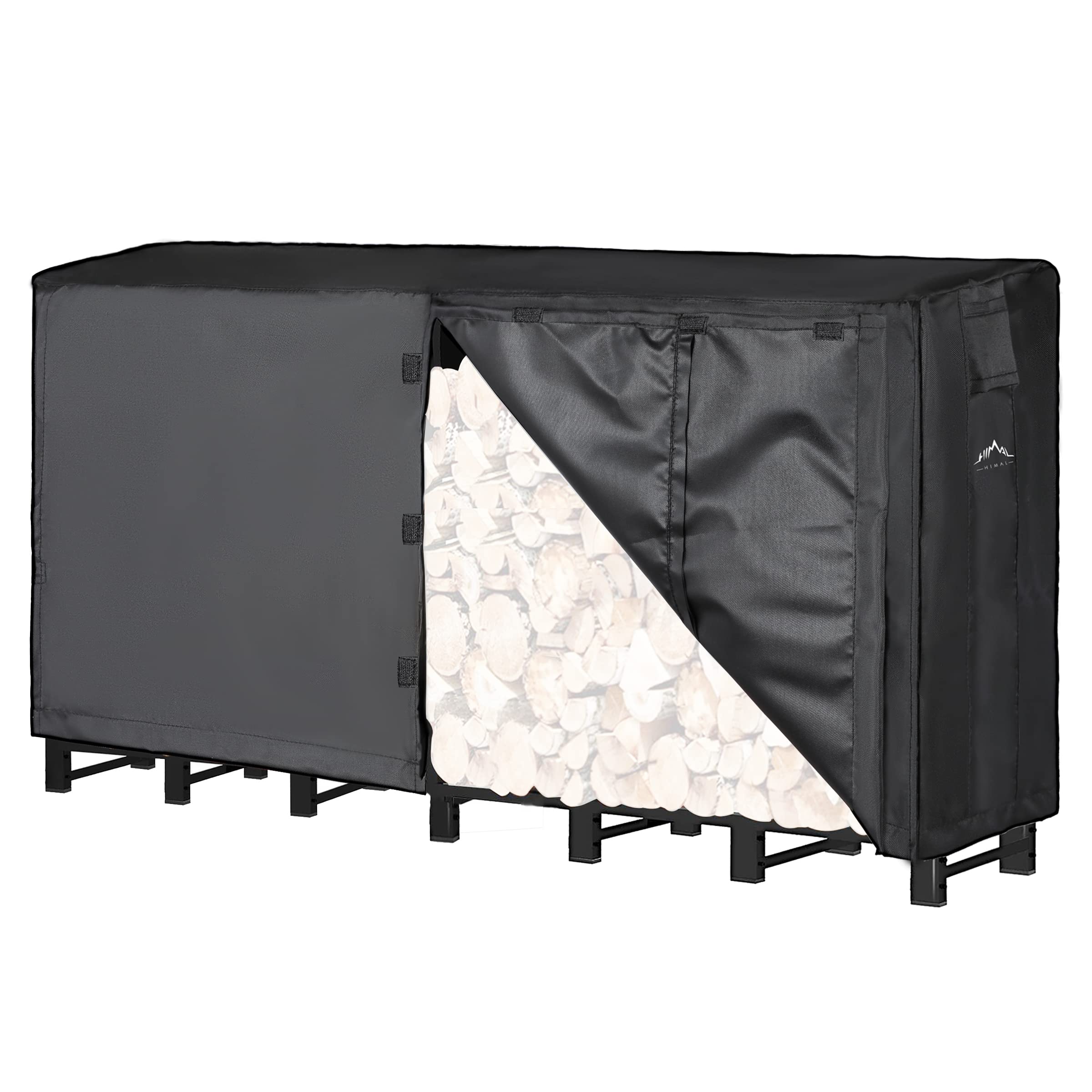 Himal Outdoors 8ft Firewood Log Rack Cover in black