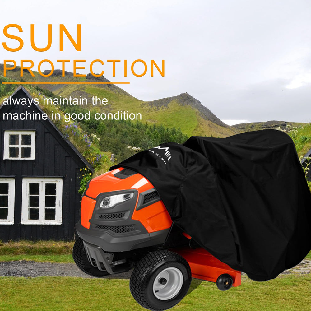 Himal Outdoors Riding Lawn Mower Cover showing elastic hem