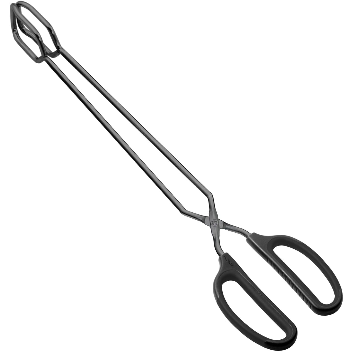 HINMAY 16-inch extra long stainless steel scissor tongs front view in black