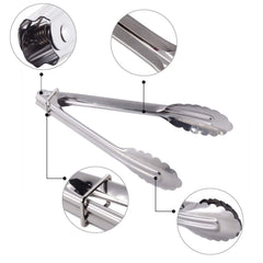 HINMAY 7-inch tongs with clam shell head for easy grip