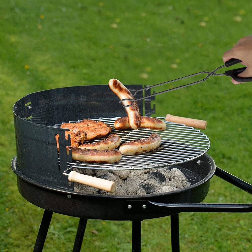 HINMAY extra long tongs demonstrating versatility in kitchen use