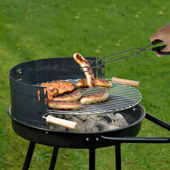 HINMAY extra long tongs demonstrating versatility in kitchen use