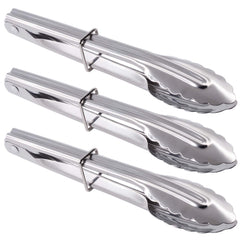 HINMAY Mini Stainless Steel Serving Tongs Set 3 pieces front view