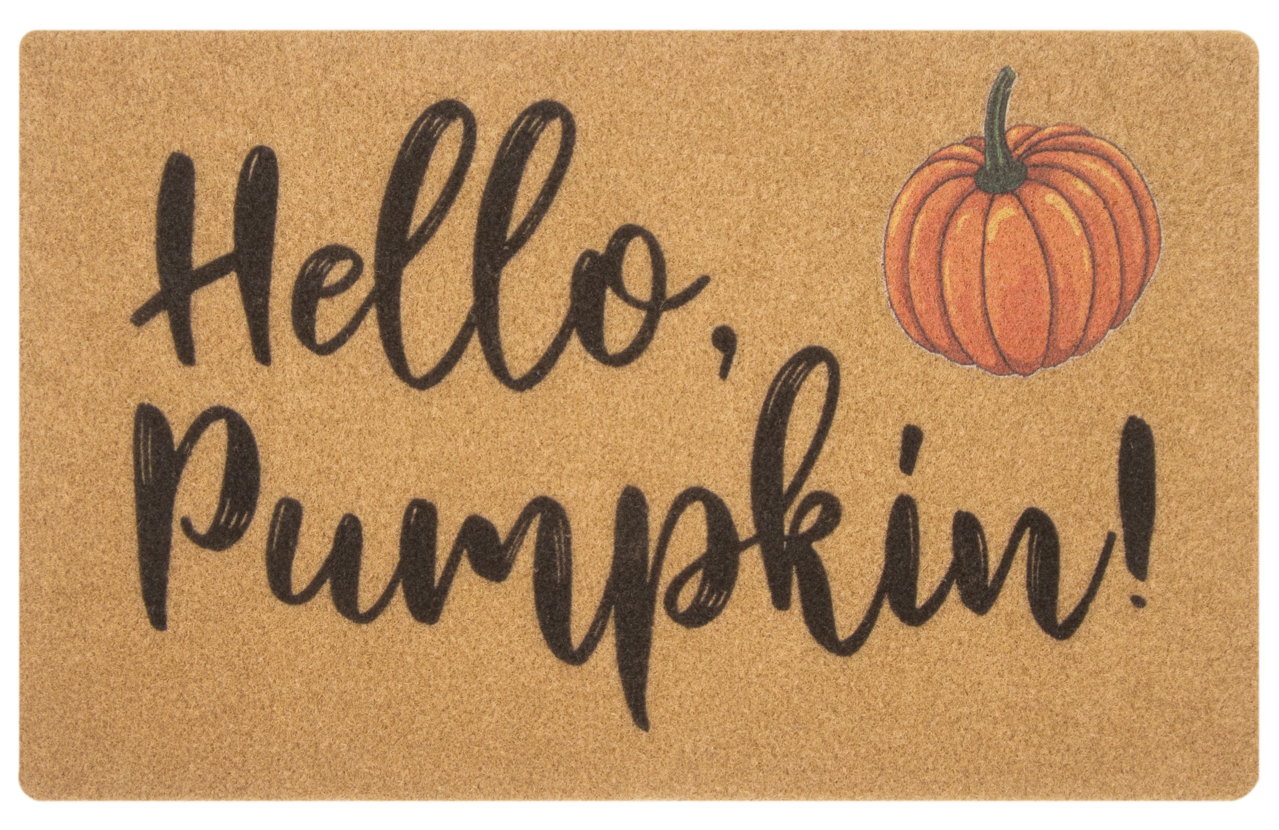 HinyBoeh Hello Pumpkin Doormat front view with autumn design