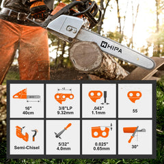 Hipa 16 Inch Chainsaw Chain back view