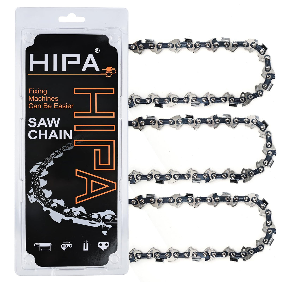 Hipa 8 Inch Chainsaw Chain front view with details