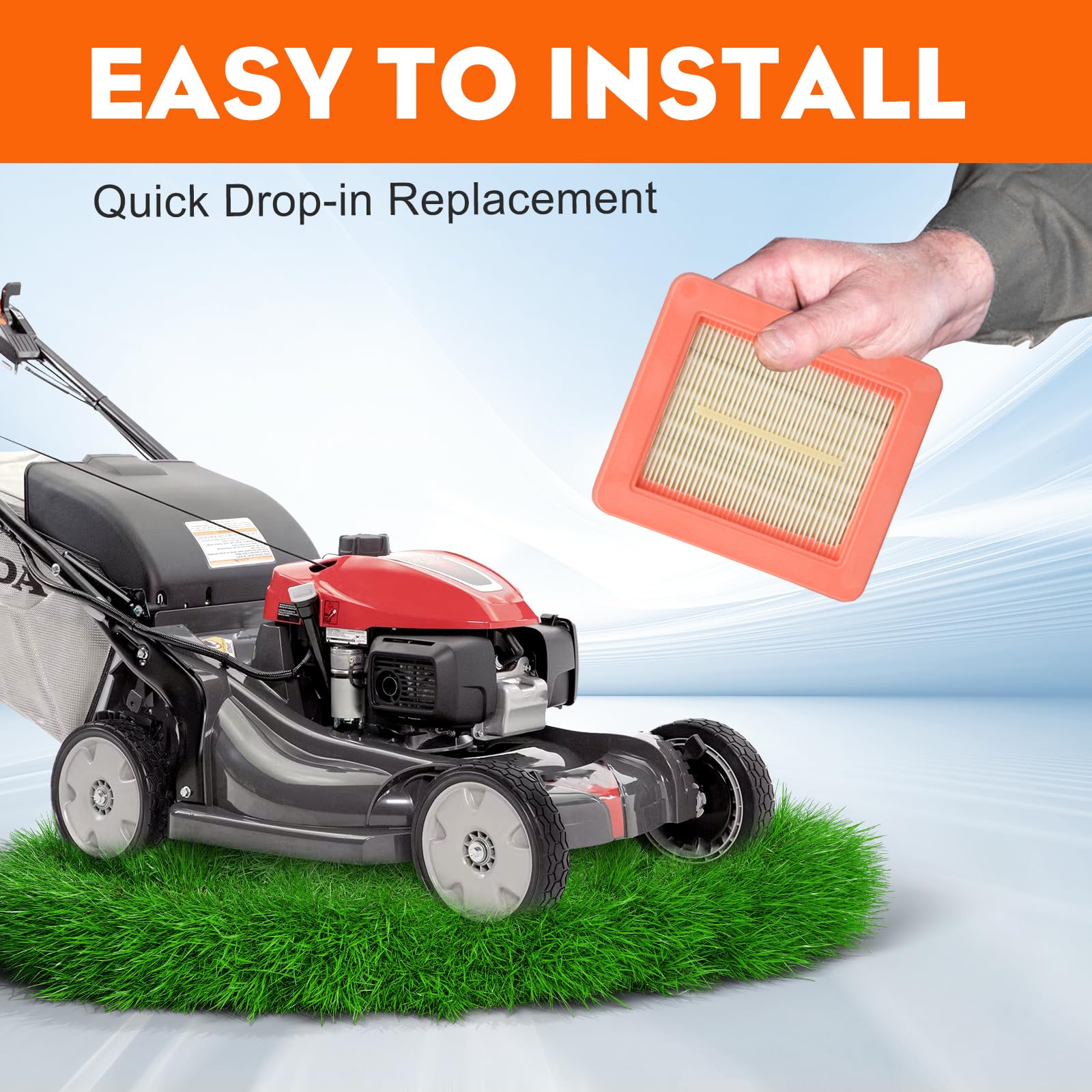 Hipa air filter installed in a Honda lawn mower
