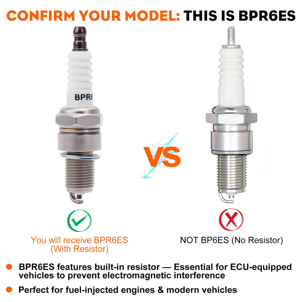 Hipa BPR6ES spark plug on a lawn mower