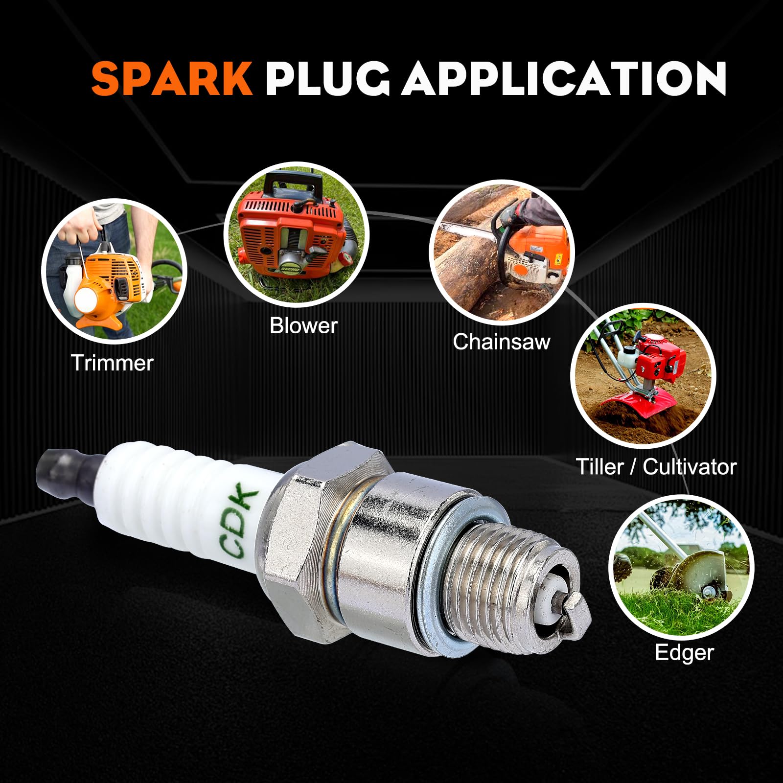 Hipa BR6HS Spark Plug 4 Pack laid out on a workbench
