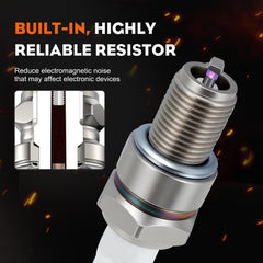 Hipa BR8ES Spark Plug next to motorcycle parts