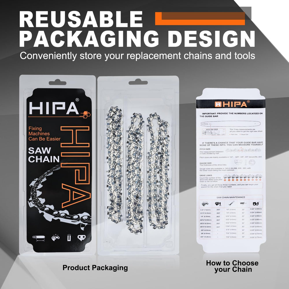 Hipa chainsaw chain in installation position on chainsaw