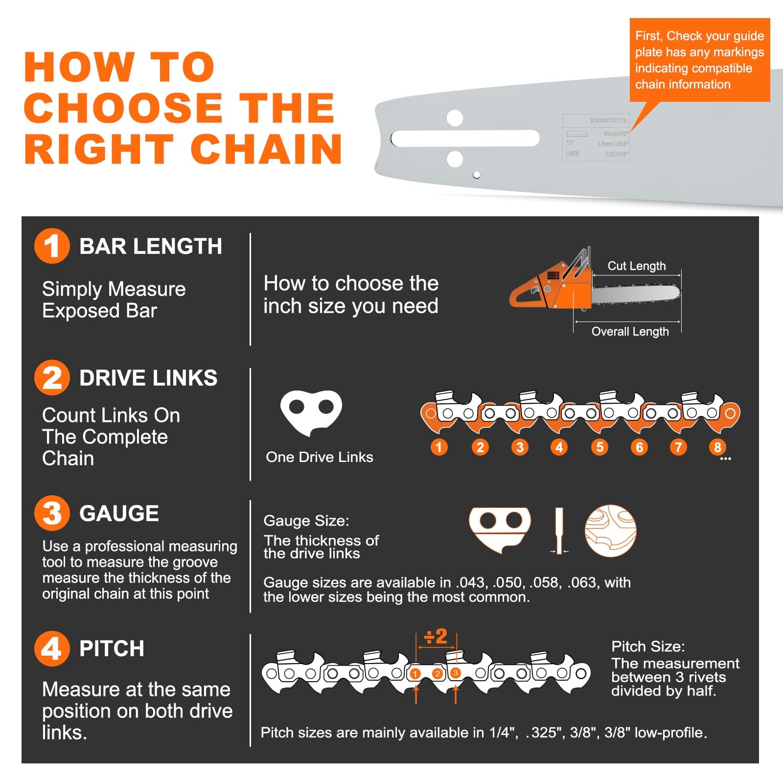 Hipa chainsaw chain side view highlighting perforated design