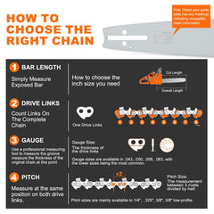 Hipa chainsaw chain side view with perforated design