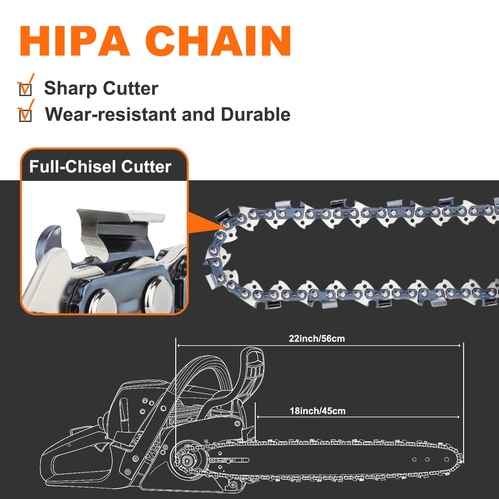 Hipa chainsaw chain with protective oil coating