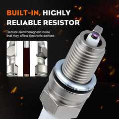 Hipa DCPR8E spark plugs installed in a lawn mower