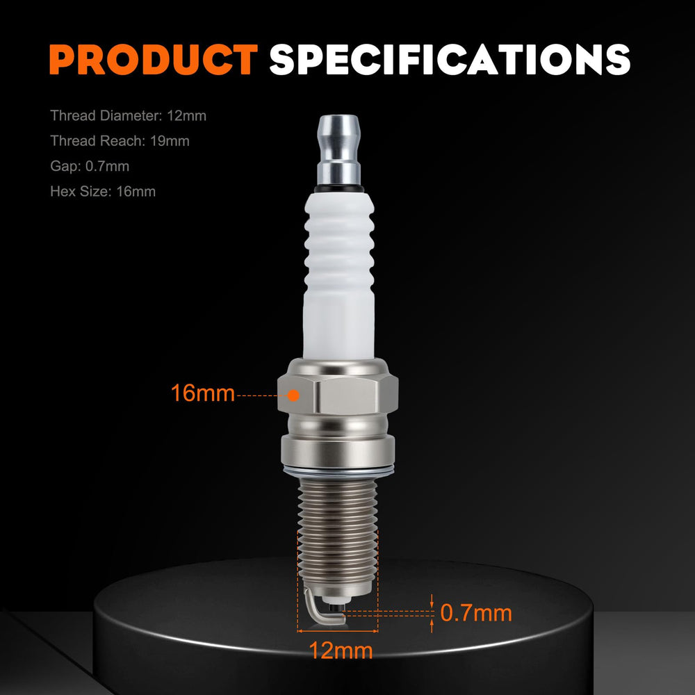 Hipa DCPR8E spark plugs on a workbench