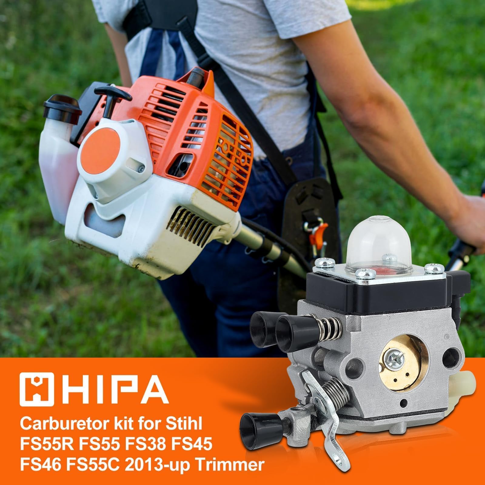 Hipa FS38 Carburetor with spark plug and fuel line