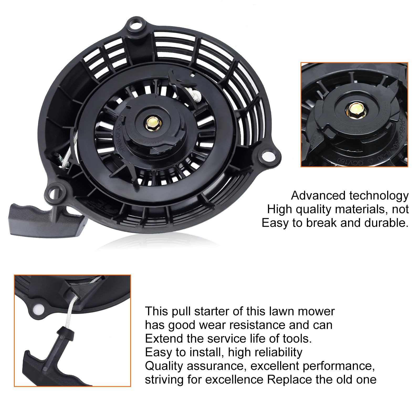 Hipa GCV160 recoil starter assembly dimensions