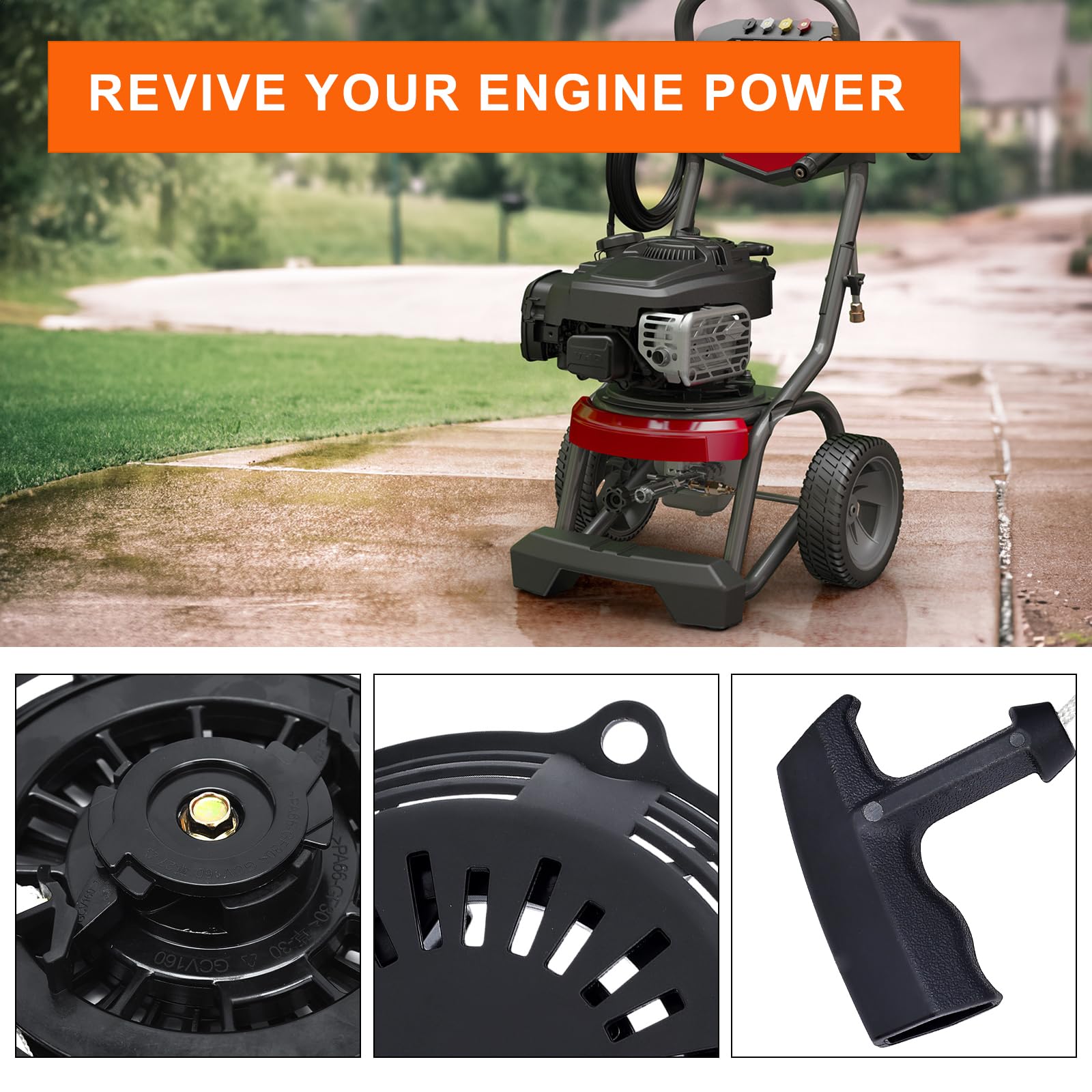 Hipa GCV160 recoil starter assembly installed on Honda engine