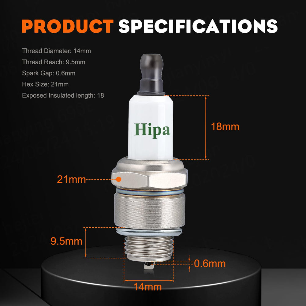 Hipa RJ19LM Spark Plug showing gap measurement
