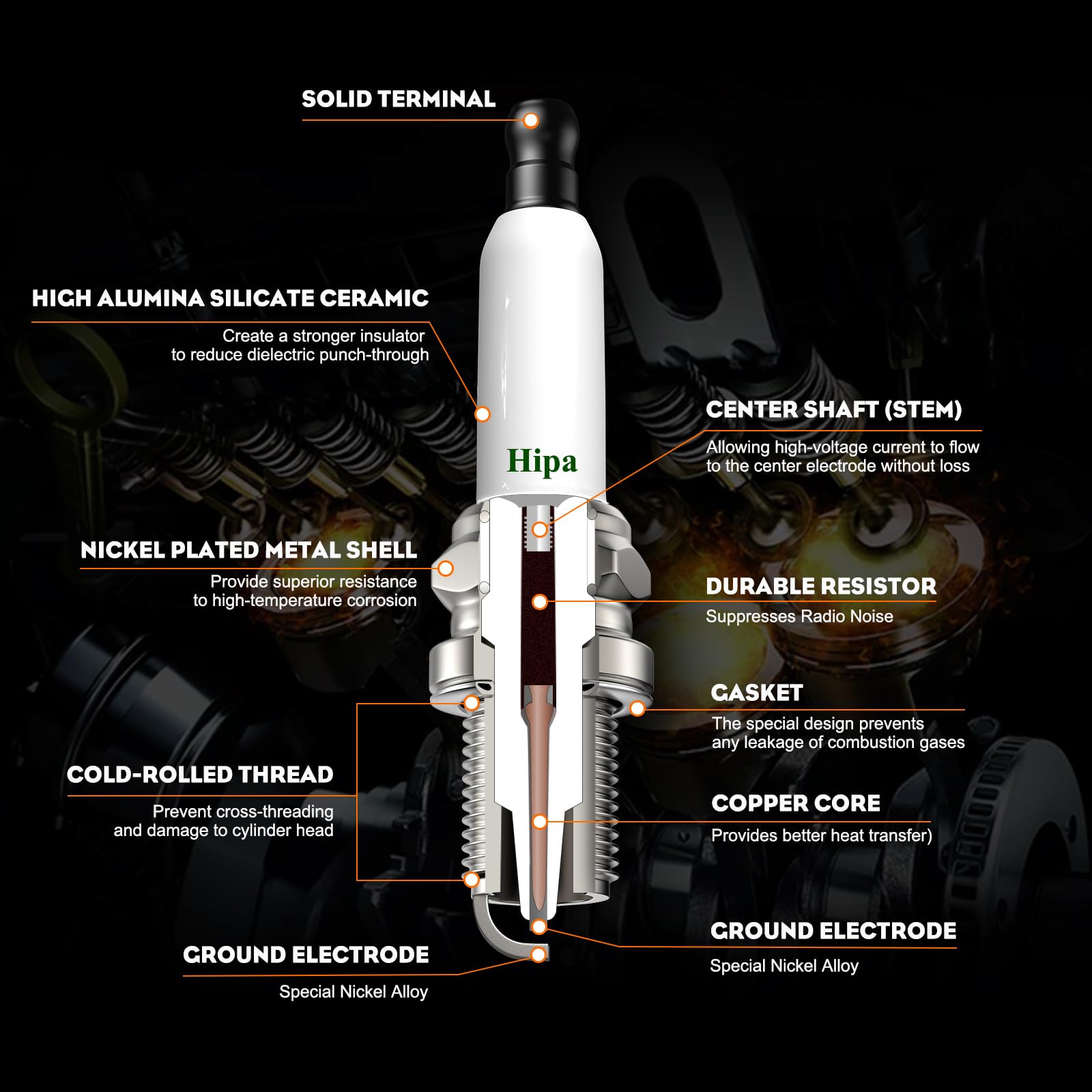 Hipa RJ19LM Spark Plug with packaging displayed