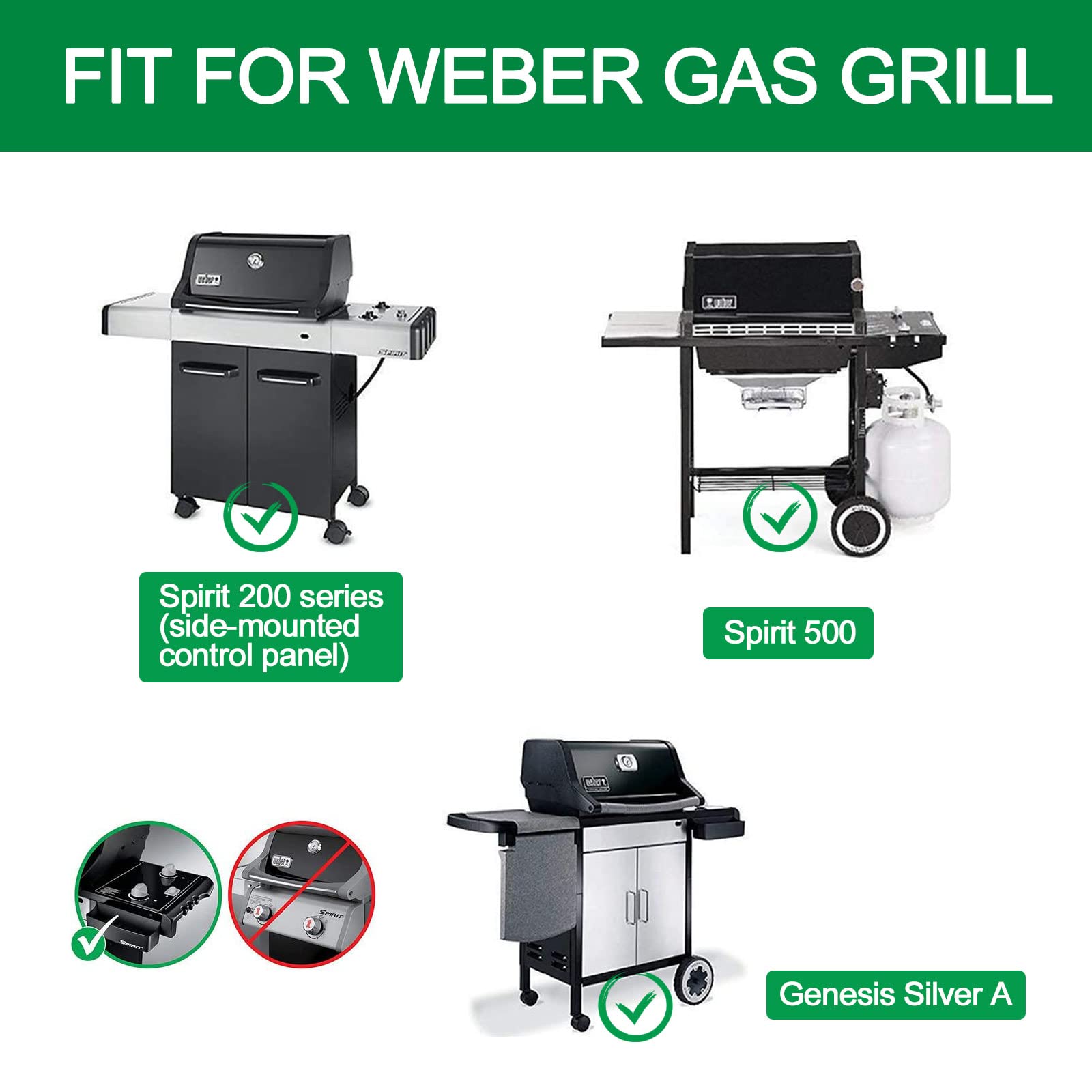 Hisencn flavorizer bars for Weber Spirit 200, side view