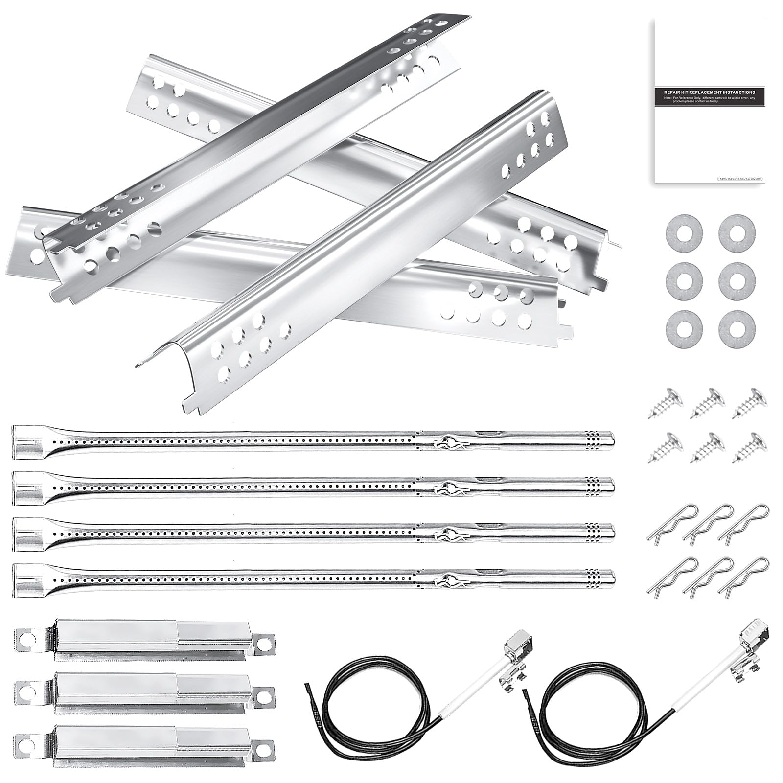Hisencn grill parts for Char-Broil Advantage, including burners and heat plates