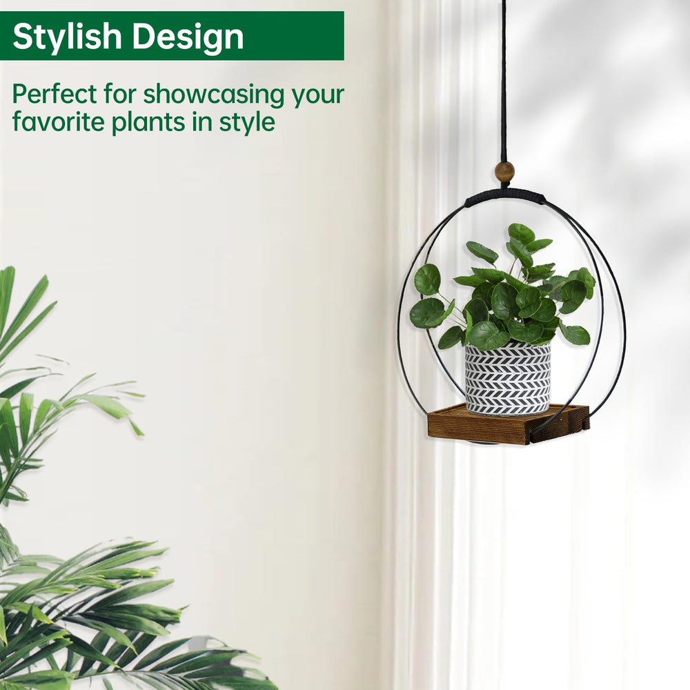 hismocal black hanging planter styled in modern home decor