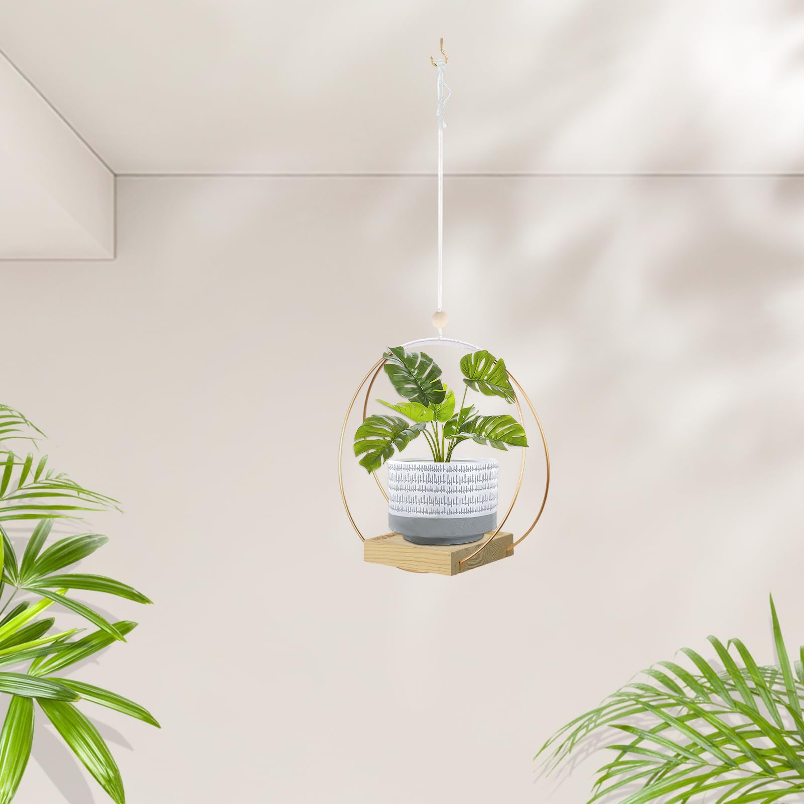 hismocal Hanging Planter close-up of iron ring