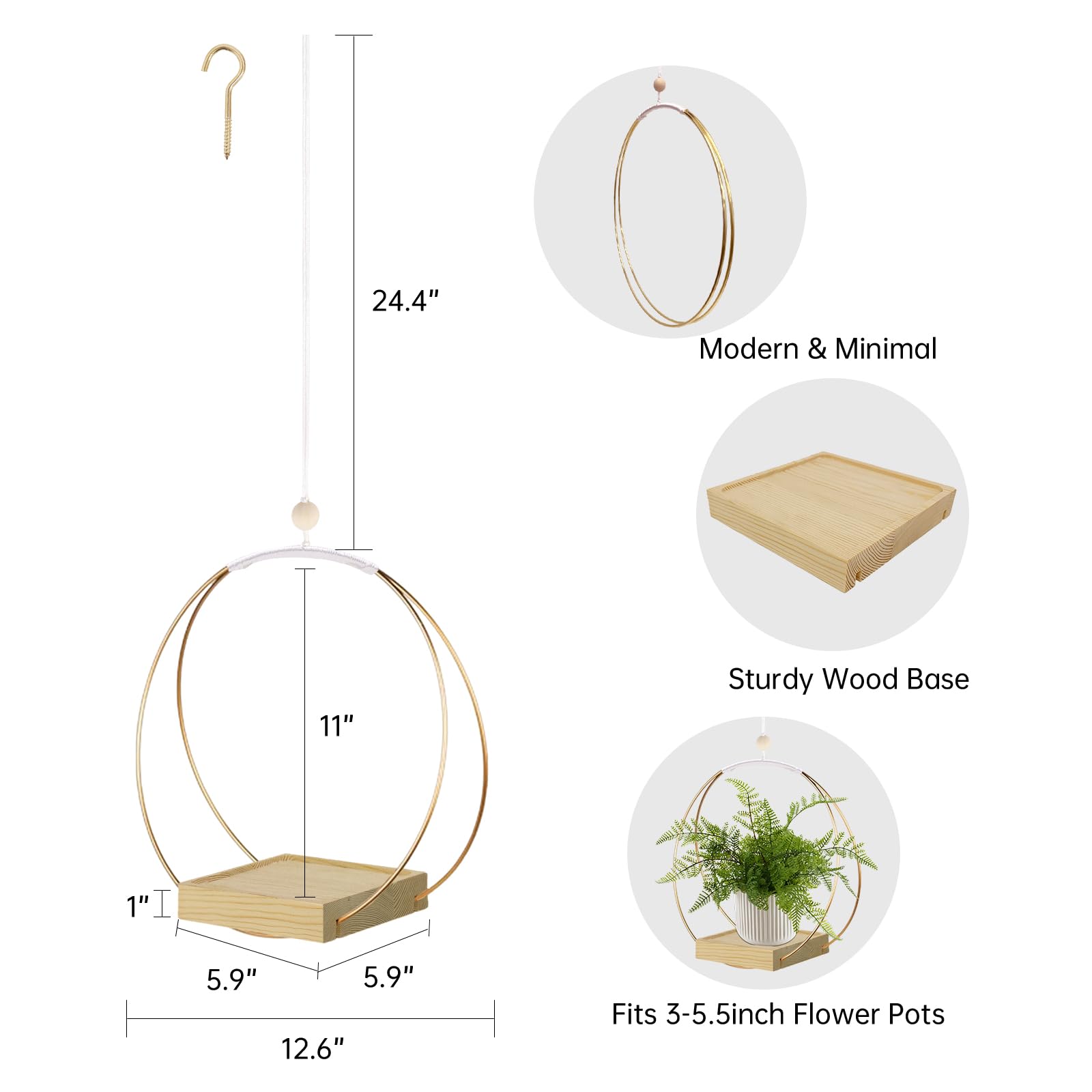 hismocal Hanging Planter hanging from a ceiling