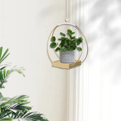 hismocal Hanging Planter side view showing macrame design