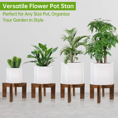 hismocal wood plant stand assembled with flowers