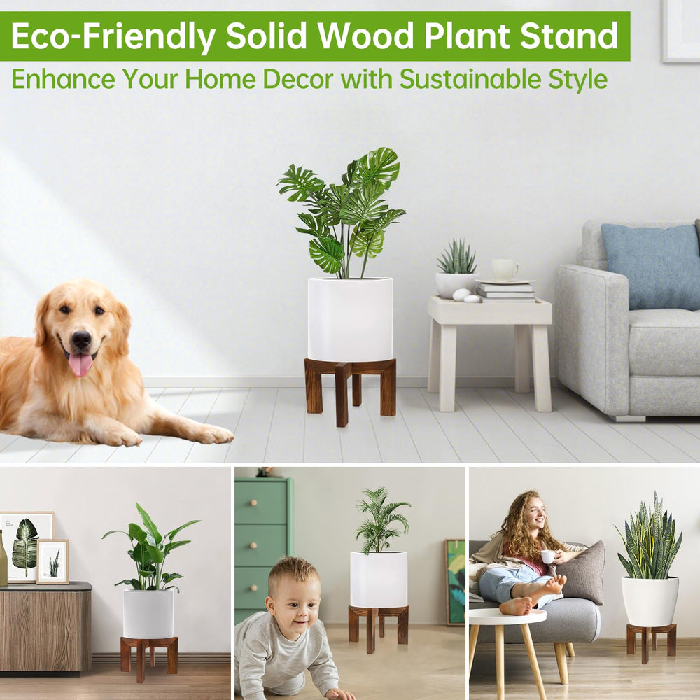 hismocal wood plant stand close-up of the crossbar