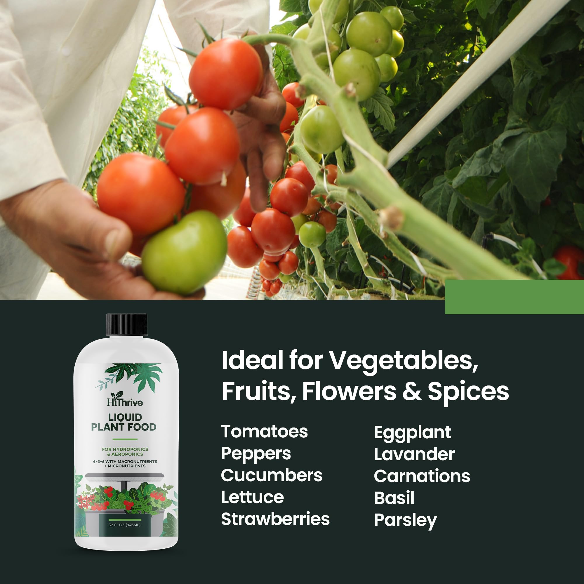 HiThrive Fertilizer bottle with measuring spoon