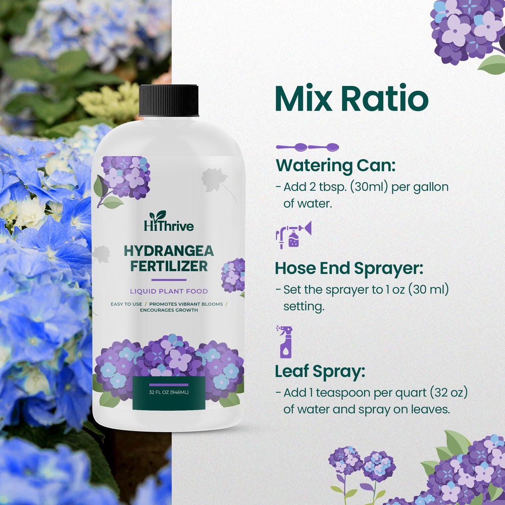 HiThrive Hydrangea Fertilizer bottle side view