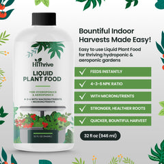 HiThrive Hydroponic Fertilizer 32oz with label details