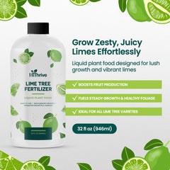 HiThrive Lime Tree Fertilizer 32oz bottle side view