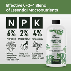 HiThrive Monstera Plant Food 32oz bottle with measuring cap