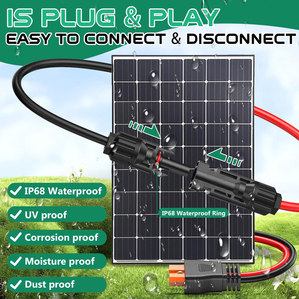 Hiutgowt XT60i Solar Cable 12AWG with solar panel