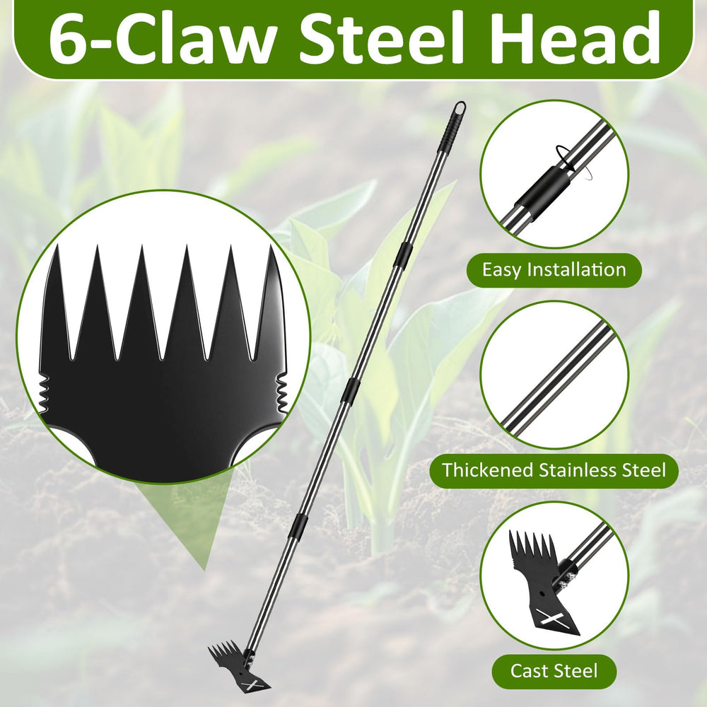 Hivenlly weed puller tool components including stainless steel poles