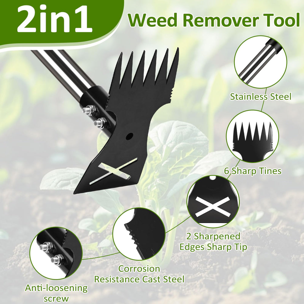 Hivenlly weed puller tool showing adjustable handle length