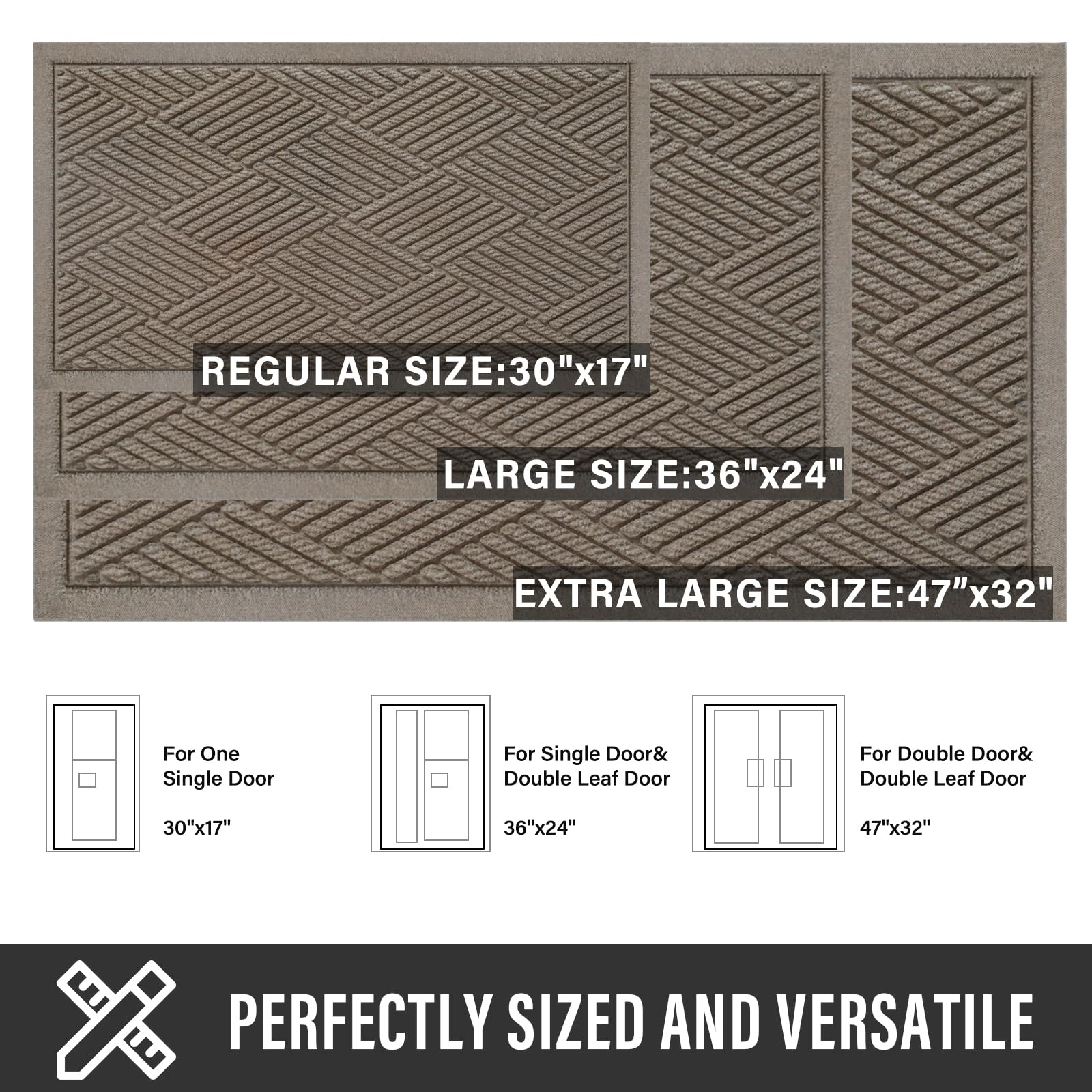 HIYARD doormat showing texture and rubber backing