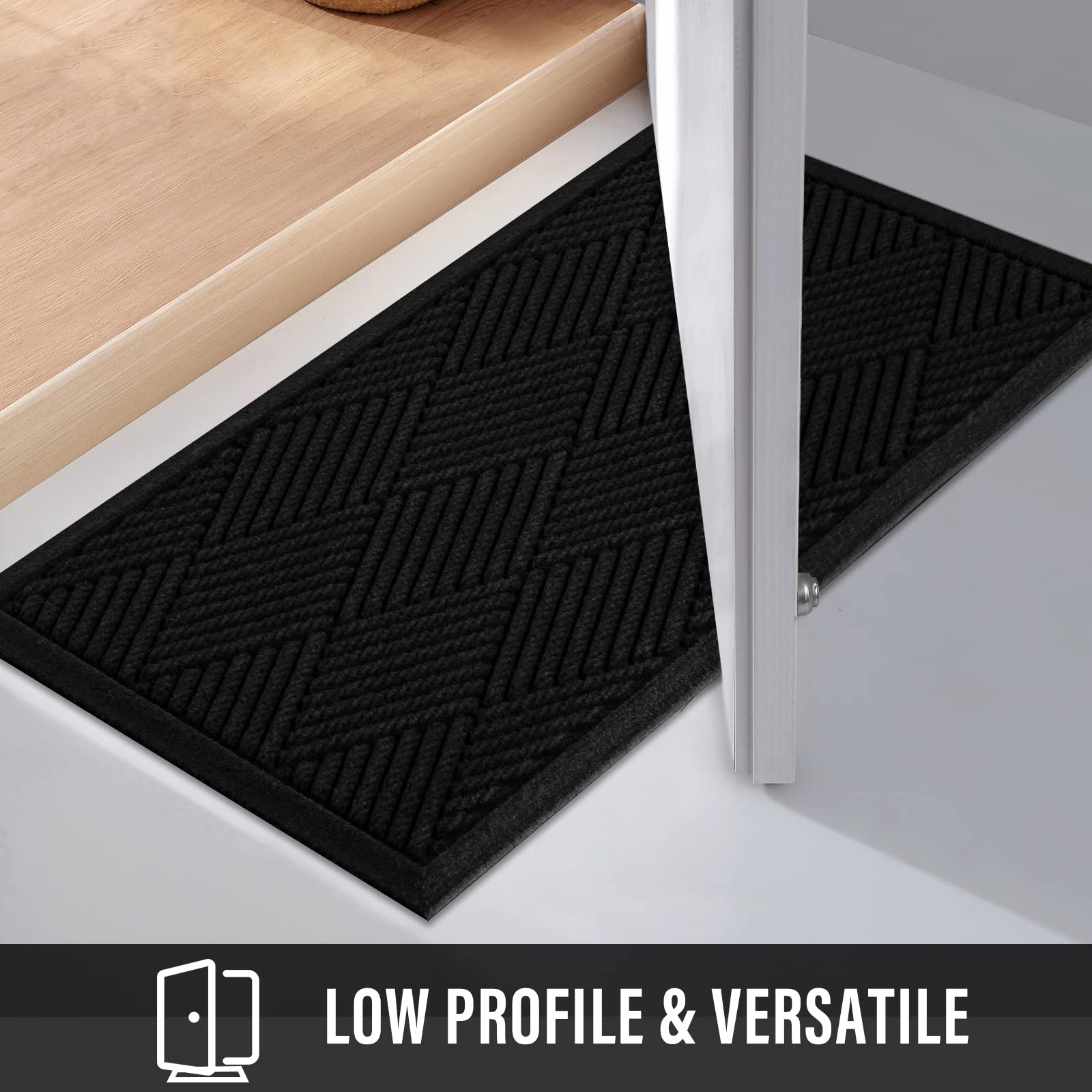 HIYARD mat illustrating low profile design for easy door access