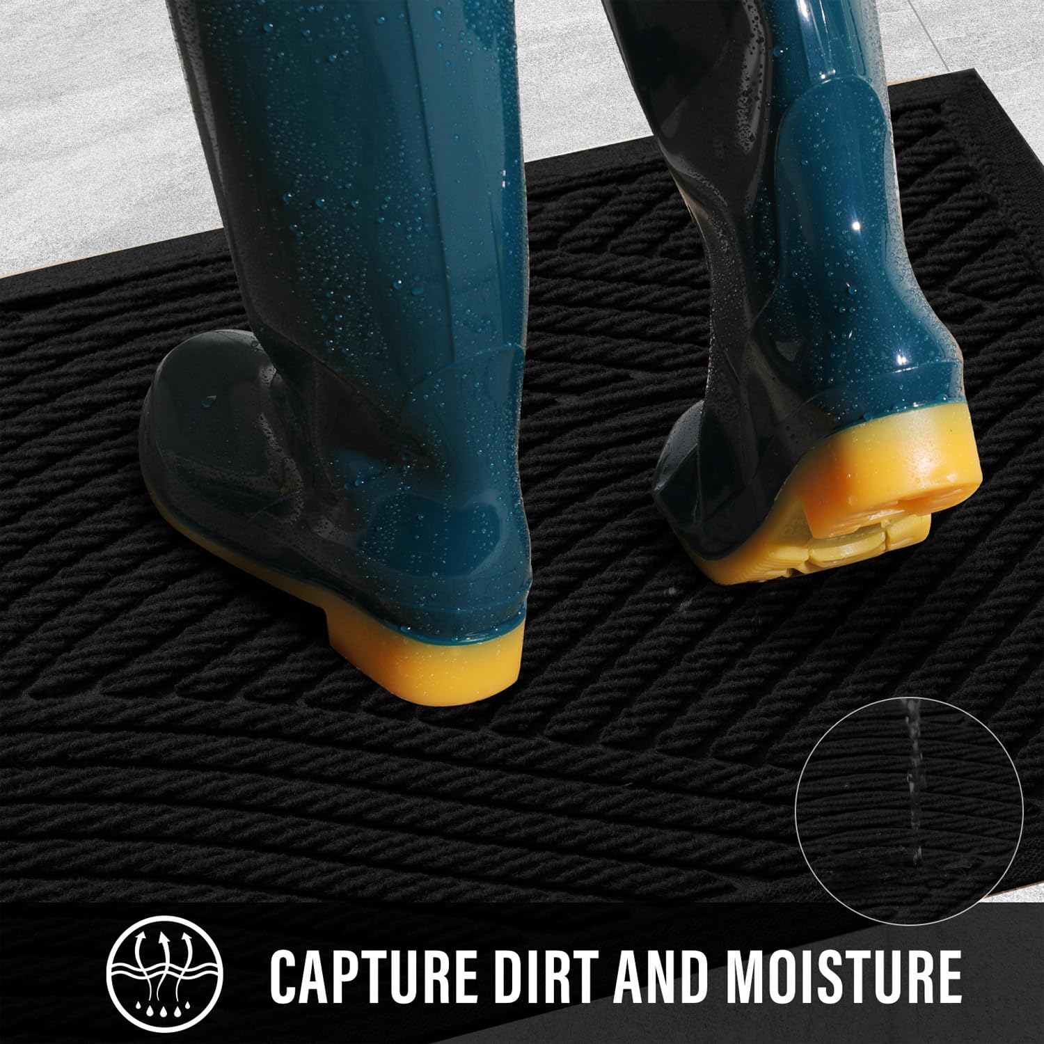 HIYARD mat showing absorbent surface and rubber border